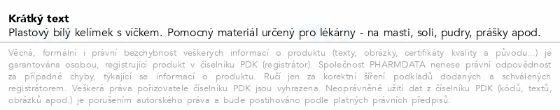 Kelímek s víčkem 80ml bílý Č+N Mosten