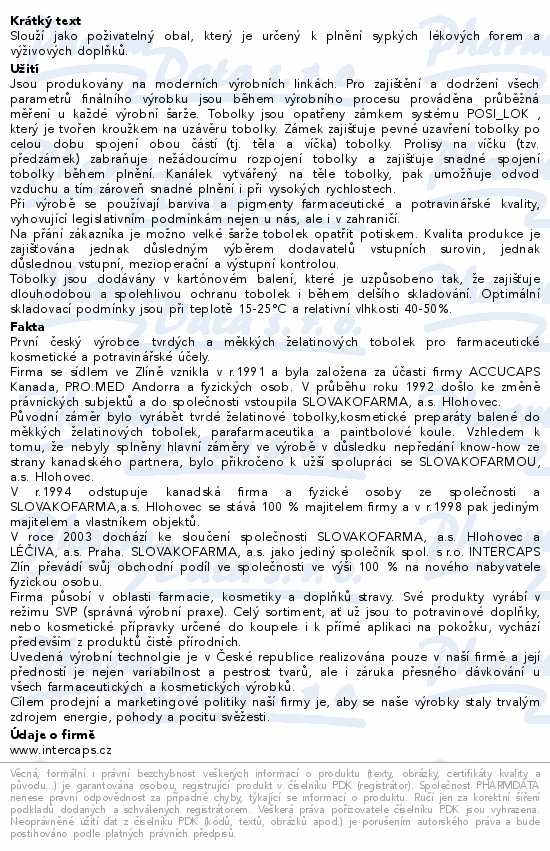 Želatinové tobolky č.0 1000ks bílé