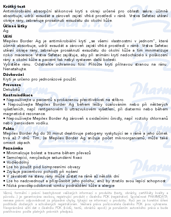 Mepilex Border Sacrum Ag krytí 23x23cm 5ks