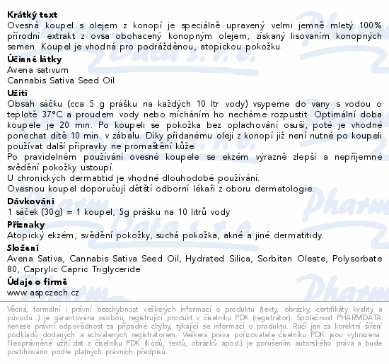 Topnatur Ovesná koupel s olejem z konopí 6x30g