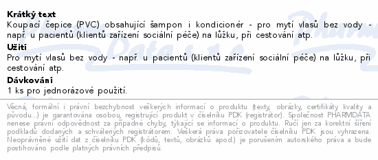 Čepice se šamponem a kondicionérem