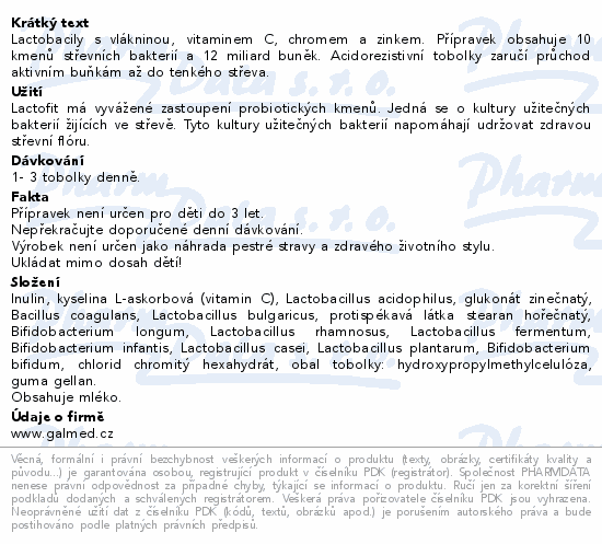 Lactofit tob.10 Galmed