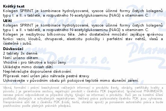 Rosen Kolagen SPRINT 180 žvýkacích tablet