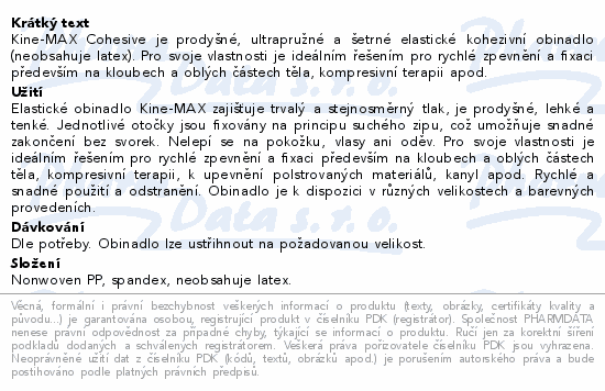 Kine-MAX Cohesive elast.samofix 2.5cmx4.5m červené