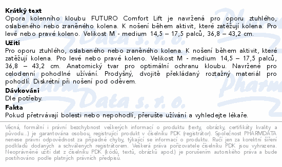 3M FUTURO Kolenní bandáž Comfort Lift 76587DAB M
