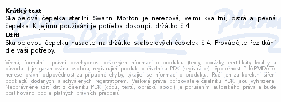 Čepelka skalpelová steril.č.20 100ks