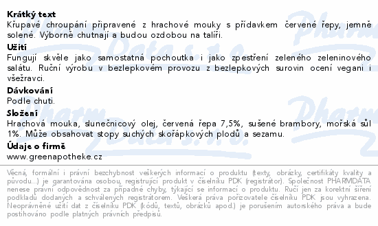 Green Apotheke Chipsy červená řepa 100g