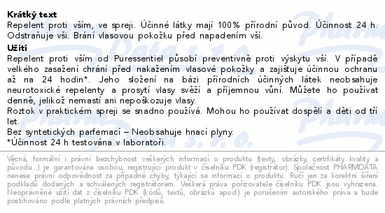 PURESSENTIEL Repelent proti vším 75ml