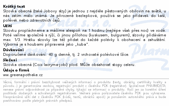 Green Apotheke Slzovka obecná 200g