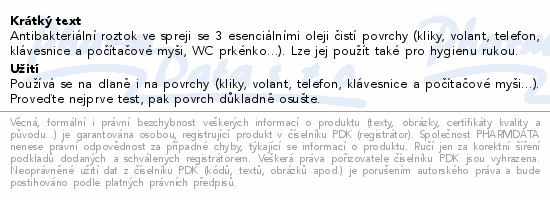 PURESSENTIEL Čisticí antibakt.roztok sprej 80ml