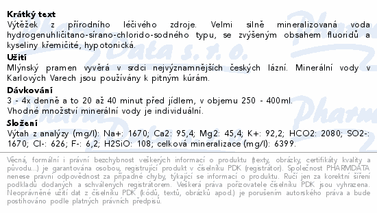 Mlýnský pramen 700ml
