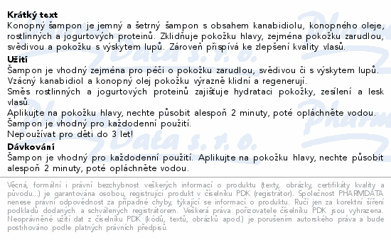 RYOR Konopný šampon se zklidňujícím efektem 200ml