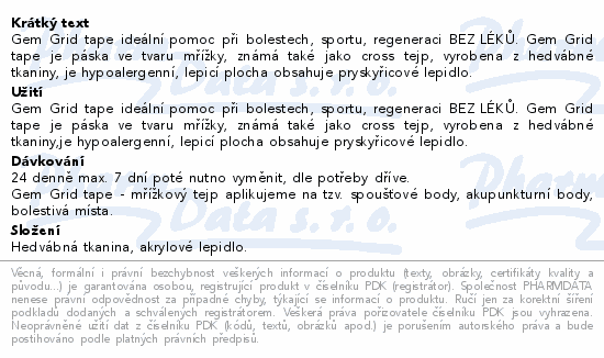 GM Gem Grid tape SKIN vel.A-B-C (cross tejp) 95ks