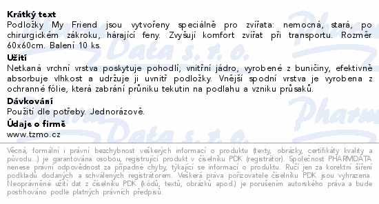 My friend podložky pro zvířata 60x60cm 10ks
