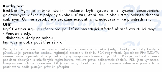 Exufiber Ag+ krytí 5x5cm 10ks