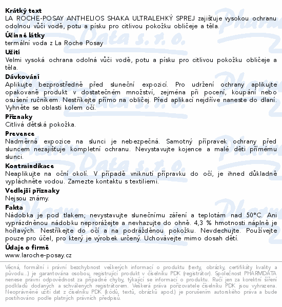 LA ROCHE-POSAY ANTHELIOS Shaka sprej SPF30 200ml