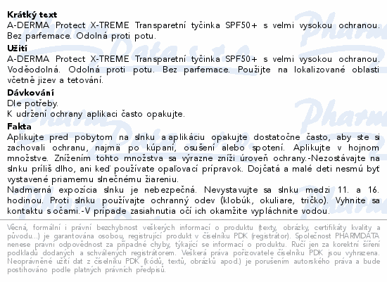 A-DERMA Protect X-TREME Transp.tyčinka SPF50+ 8g