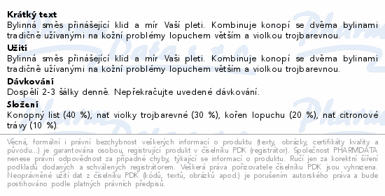 LEROS Zdravá pleť konopí&violka 20x1.5g