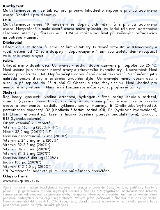 Additiva Multivitamin Tropic šum.tbl.20