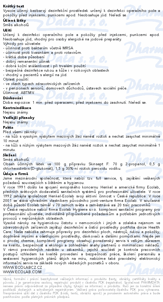 Skinsept F dezinfekce na kůži 350ml