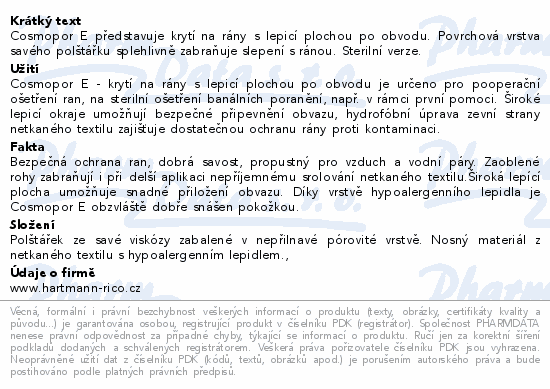 Rychloobvaz COSMOPOR E steril.20x8cm/25ks