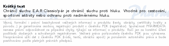 Chránič sluchu E.A.R.Classic 1pár