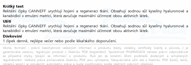 CANNEFF SUP rektální čípky 10ks