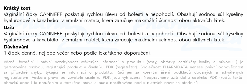 CANNEFF VAG SUP vaginální čípky 5ks