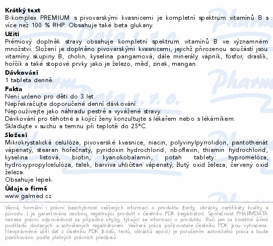 B-komplex PREMIUM tbl.100 Galmed