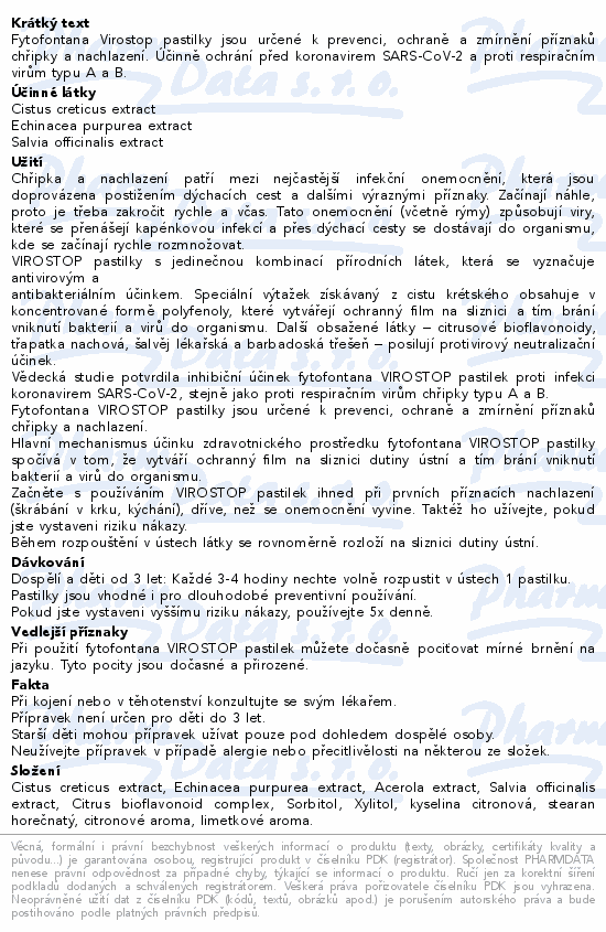 Fytofontana ViroStop pastilky 50ks