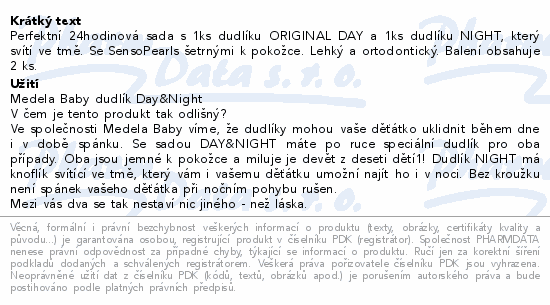 Medela baby Day&Night dudlík 0-6m 2ks