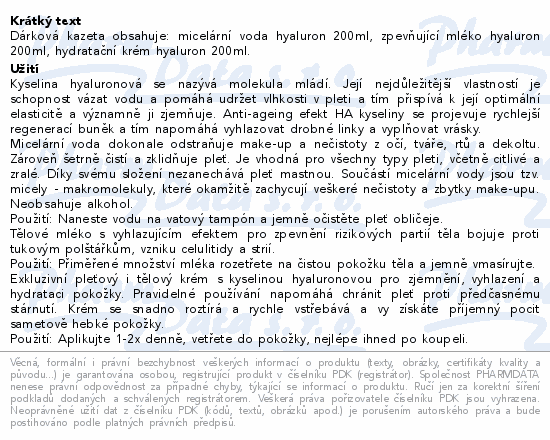 VIVAPHARM Hyaluron acid dárková sada