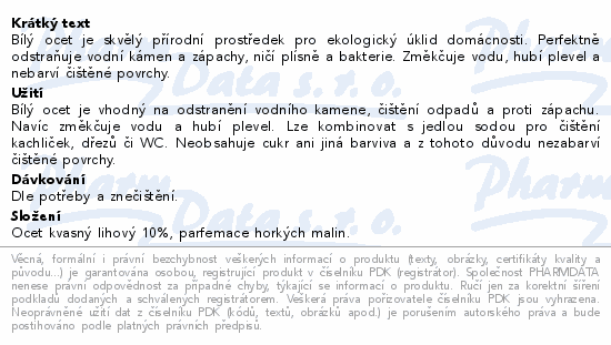 Allnature Bílý ocet 10% s vůní malin 500ml