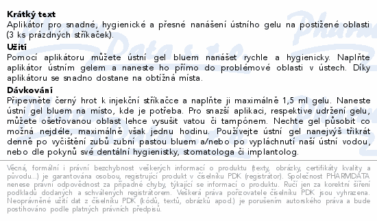 Bluem aplikátor ústního gelu 3ks