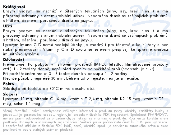 LYZOZYM Imuno C D Selen+vit.E a K žvýkací tbl.40