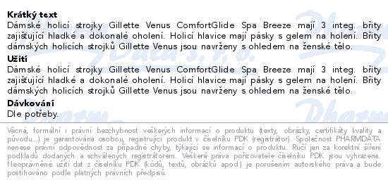 Gillette Venus Comfortgl.Spa Br.stroj.+2 náh.hlav.