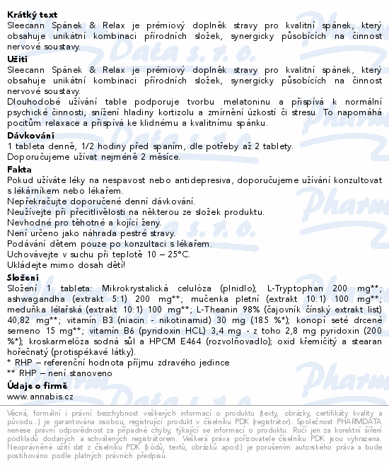 Annabis Sleepcann Spánek&Relax tbl.60