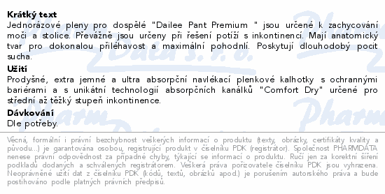Dailee Pant Premium inkont.kalhotky Normal L 15ks