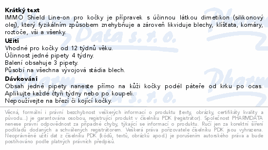 beaphar IMMO Shield Line-on kočka 1-10kg 3x1ml
