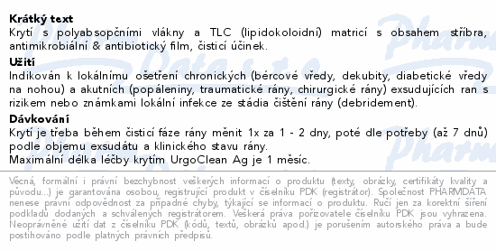 UrgoClean Ag krytí lipidokoloi.vrstva 15x20cm 5ks