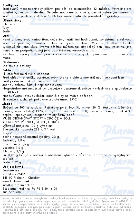 Hami Těstoviny se zeleninou a krůt.masem 250g 12m+