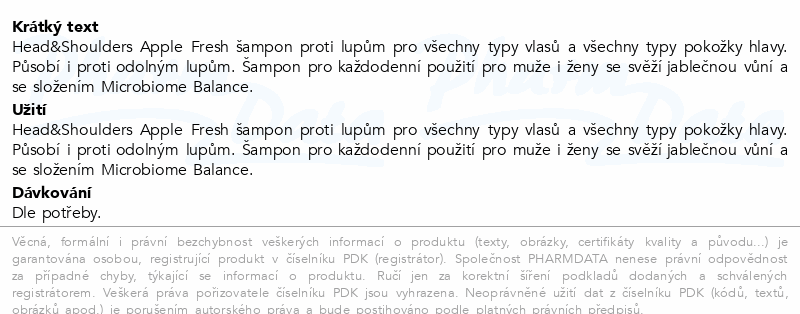 H&S Apple Fresh šampon XXL 800ml