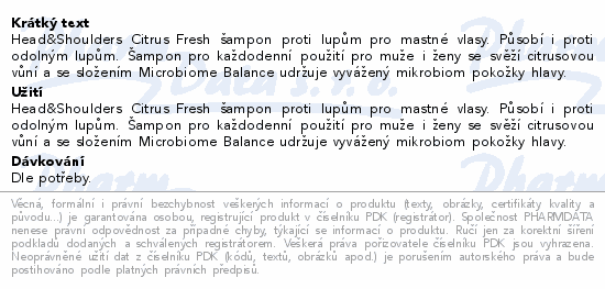 H&S Citrus Fresh šampon XXL 800ml