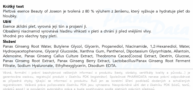 Beauty of Joseon zklidňující esence 150ml