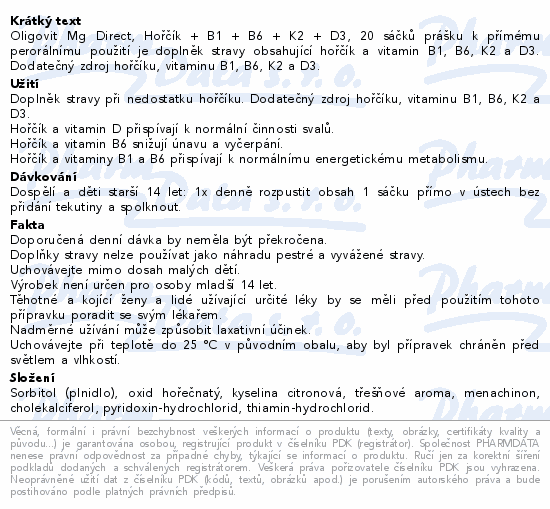 Oligovit Mg Direct 50x2.25g Galenika