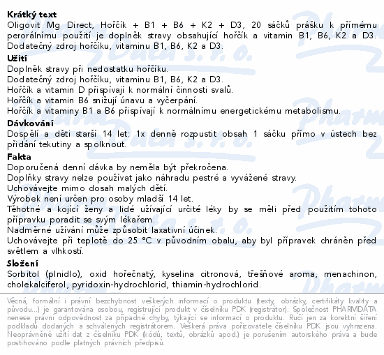 Oligovit Mg Direct 20x2.25g Galenika