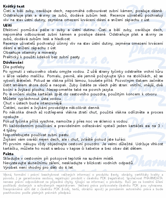 Siwak Miswak Original zubní kartáček Hřebíček