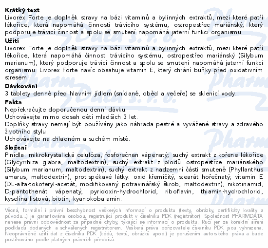 Livorex Forte tbl.30 Pharmalife