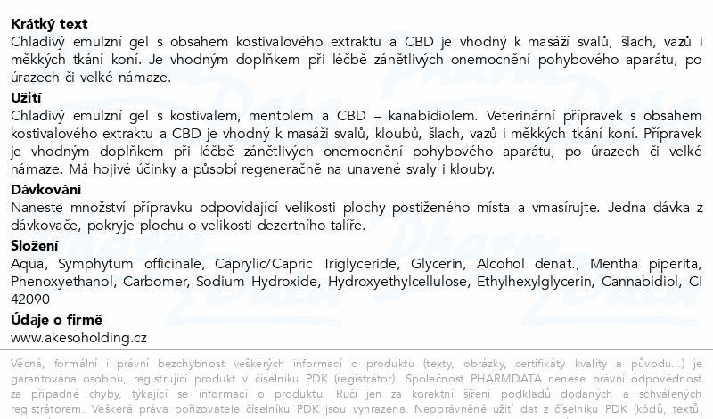 Jadon Vetgel akut chladivý gel pro koně 1000g