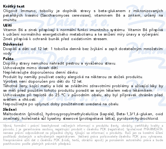 Oligovit Immuno Beta-glukan tob.60 Galenika